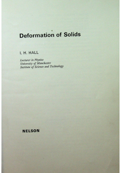 Deformation of Solids