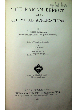 The raman effect and its chemical applications 1939 r.