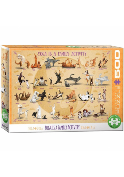 Puzzle 500 Koty i psy joga XXL