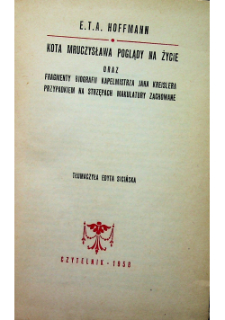 Kota Mruczysława poglądy na życie