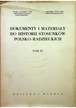 Dokumenty i materiały do historii stosunków polsko-radzieckich, Tom IV