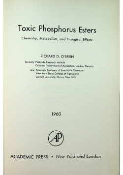 Toxic Phosphorus Esters