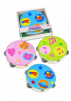 Play Tamburyn z sześcioma cymbałkami 18cm mix