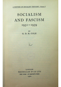 Socialism and fascism 1931 1939