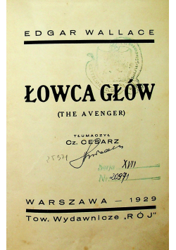 Łowca głów 1929 r.