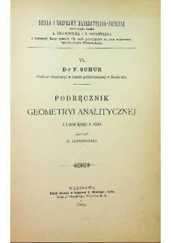Podręcznik geometryi analitycznej 1901 r.