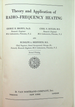 Theory and Application of Radio frequency heating