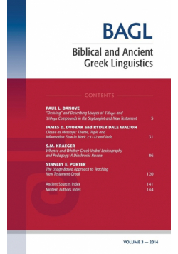 Biblical and Ancient Greek Linguistics, Volume 3