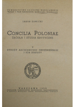 Concilia Poloniae źródła i studia krytyczne V