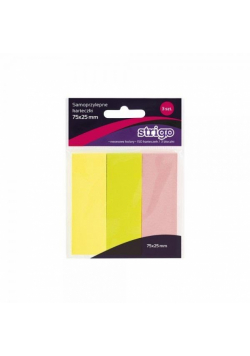 Karteczki samoprzylepne76x25mm 150K neon STRIGO