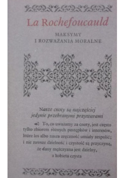 La Rochefoucauld Maksymy i rozważania moralne