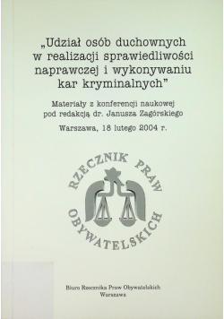 Udział osób duchownych w realizacji sprawiedliwości naprawczej i wykonywaniu kar kryminalnych