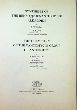 The chemistry of the vancomycin group of antibiotics