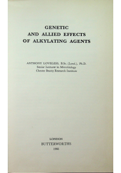 Genetic and allied effects of alkylating agents