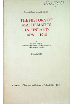 The history of mathematics in Finland 1828 - 1918