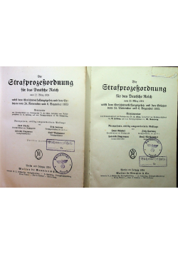 Die Strasprozerordnung fur das Deutsche Reich tom I i II