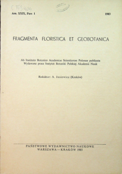 Fragmenta Floristica Et Geobotanica Ann XXIX