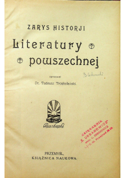 Zarys historji literatury powszechnej 1922 r.