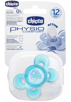 Smoczek silikonowy Physio Comfort 12m+ niebieski