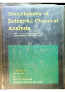 Encyclopedia of Industrial Chemical Analysis Volume 8