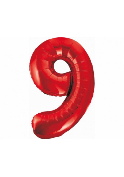 Balon foliowy B&C cyfra 9 czerwona 85cm