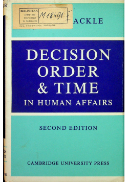 Decision order time in human affairs