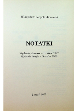 Jaworski Notatki