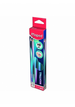 Ołówek z gumką Nightfall HB (12szt) MAPED