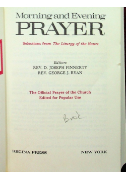 Morning and evening prayer