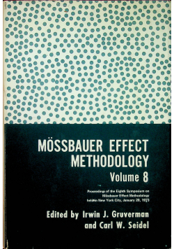 mossbauer effect methodology volume 8