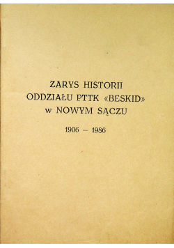 Zarys historii oddziału PTTK Beskid w Nowym Sączu