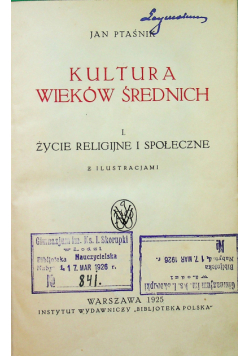 Kultura wieków średnich 1925 r.