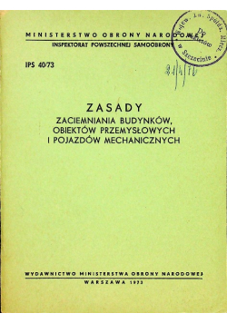 Zasady zaciemniania budynków obiektów przemysłowych i pojazdów mechanicznych
