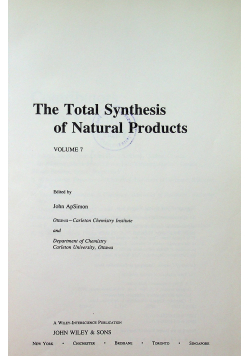 The total synthesis of natural products volume 7