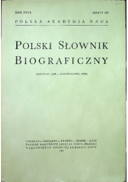 Polski Słownik Biograficzny Tom XXX zeszyt 125