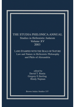 The Studia Philonica Annual XV, 2003