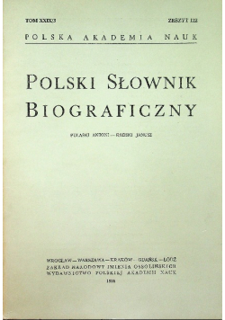 Polski Słownik Biograficzny tom 122 tom XXIX / 3