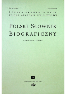 Polski słownik biograficzny Tom XLI / 3 zeszyt 170
