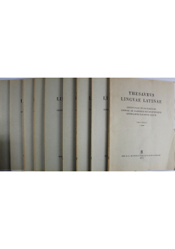 Thesaurus Linguae Latinae Vol I Fasc I do IX