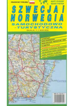Szwecja Norwegia mapa samochodowo - turystyczna