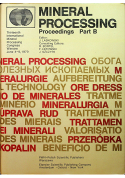 Developments in mineral processing Mineral Processing Volume 2
