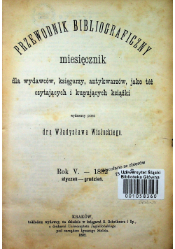 Przewodnik bibliograficzny miesięcznik 1882