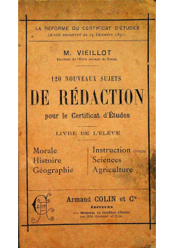 120 nouveaux sujets de redaction pour le Certificat d Etudes 1895 r.