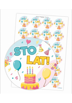 Naklejki urodzinowe - Sto lat! 24szt