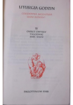 Liturgia godzin Codzienna modlitwa Ludu Bożego Tom IV