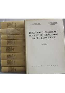 Dokumenty i materiały do historii stosunków polsko - radzieckich tom 1 do 9