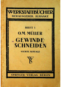 Gewinde Schneiden heft 1 1943r.