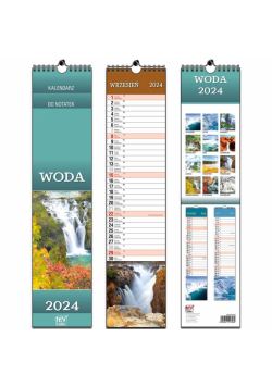 Kalendarz 2024 paskowy 13 planszowy Woda