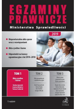 Egzaminy Prawnicze Ministerstwa Sprawiedliwości 2019 Tom 1 Akta cywilne i karne
