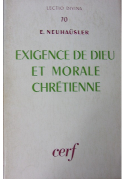 Exigence de dieu et morale chretinne